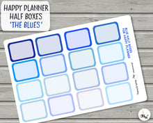 Load image into Gallery viewer, Blue Shades Half Box Planner Stickers. Functional stickers to fit the Happy Planner Classic

