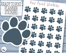 Load image into Gallery viewer, Mini Paw Print Stickers. Pet appointment stickers handmade in the UK
