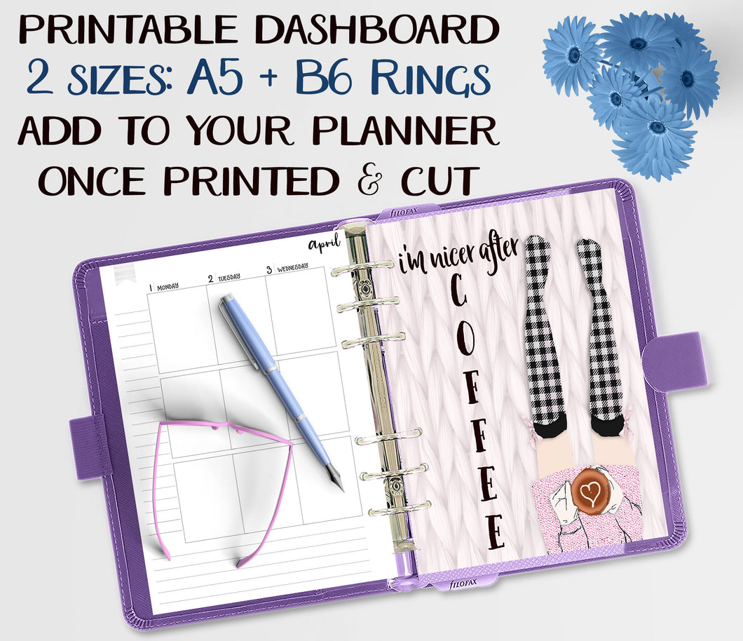 A5 and B6 Planner Dashboards with Fashion Girl  - 