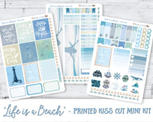 Load image into Gallery viewer, Coastal Vertical Planner Kit - Nautical planner stickers with a seaside holiday theme and breezy quotes. Handmade in the UK
