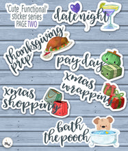Load image into Gallery viewer, Movie Night Kawaii Stickers | Kawaii Planner Sticker | Functional BUJO Stickers | Popcorn Movie Night Stickers | Travelers Notebook Stickers
