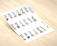 Load image into Gallery viewer, Assorted set of 19 Mini Stickers - Functional cute deco for planners and notebooks

