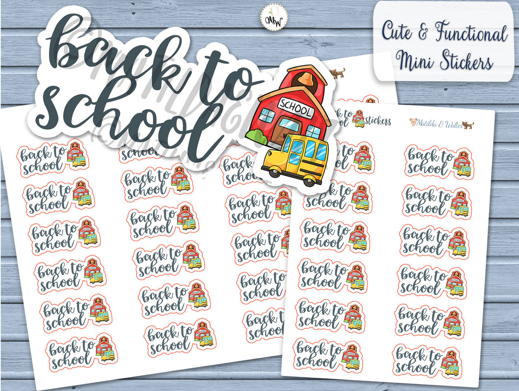 Back to School Mini Planner Stickers - New college term stickers, handmade in the UK