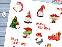 Load image into Gallery viewer, Christmas Gnomes Stickers | Handrawn Mini Stickers | Gnome Sticker Sheet | Planner Decor Bullet Journals | Holiday Cute Gnome Images UK
