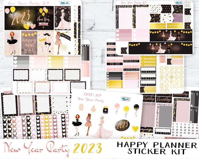 2023 New Year Kit for Happy Planner, From the UK, Fashion Girls Party Weekly Kit