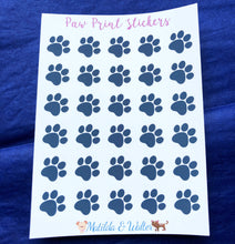 Load image into Gallery viewer, Mini Paw Print Stickers. Pet appointment stickers handmade in the UK
