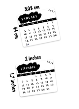 Load image into Gallery viewer, Printable Mini Planner Calendars 2023 Black and White, Mono Diary Stickers, Both A4 &amp; Letter Size Sheets, Instant Download for Planners &amp; Journals
